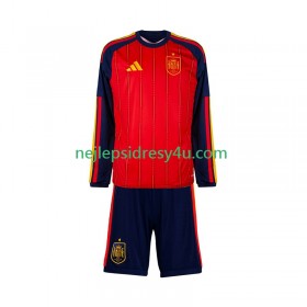 Fotbalový Dres Španělsko Dětské Domácí Mistrovství světa 2026 Dlouhý Rukáv